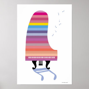 Colourful Grand Piano Poster