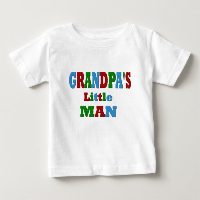 Colourful Grandpa's Little Man Baby T-Shirt (Front)