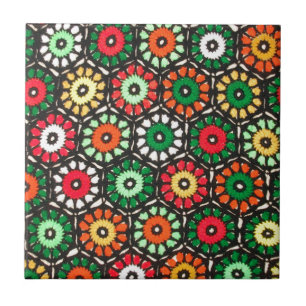 Colourful Granny Circles Crochet Pattern Tile