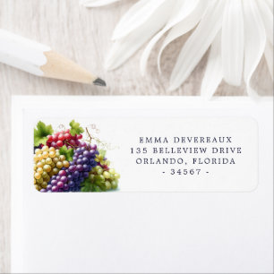 Colourful Grape Bunches Return Address Label