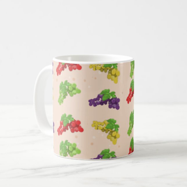 Colourful Grape Pattern Coffee Mug (Front Left)