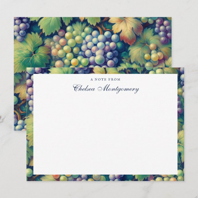 Colourful Grape Pattern Name Personal Card (Front/Back)