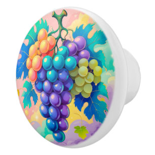 Colourful grapes for Summer Ceramic Knob