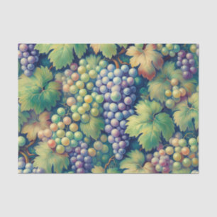 Colourful Grapes on the Vine Pattern Decoupage Tissue Paper