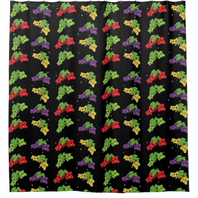 Colourful Grapes Pattern Shower Curtain (Front)