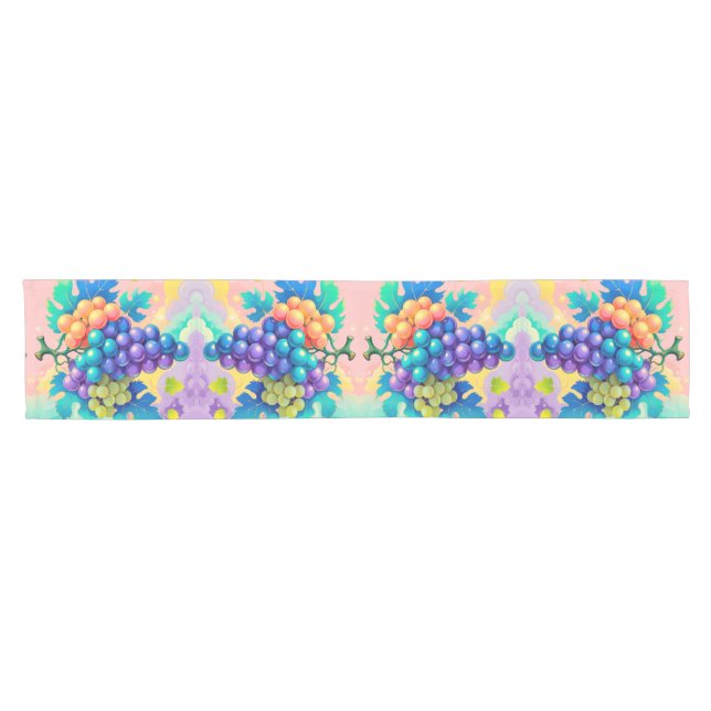 Colourful grapes short table runner (Horizontal)