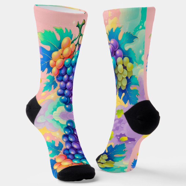 Colourful grapes socks (Angled)