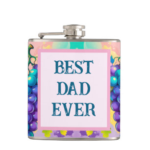 Colourful grapes with Best Dad Ever Hip Flask