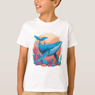 Colourful Graphic Design Of A Whale T-Shirt