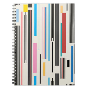 colourful graphic pattern of various stripes notebook
