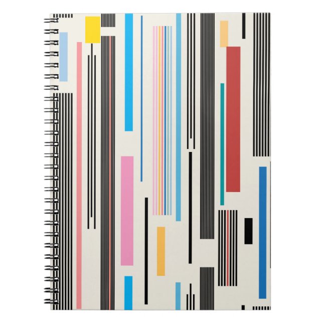 colourful graphic pattern of various stripes  notebook (Front)