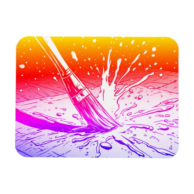 Colourful Graphics Style Brush Paint Splotch Magnet (Horizontal)