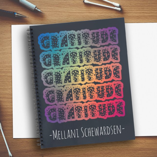 Colourful Gratitude Personalised Name Notebook (Creator Uploaded)