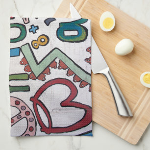 Colourful Greek Alphabet Tea Towel