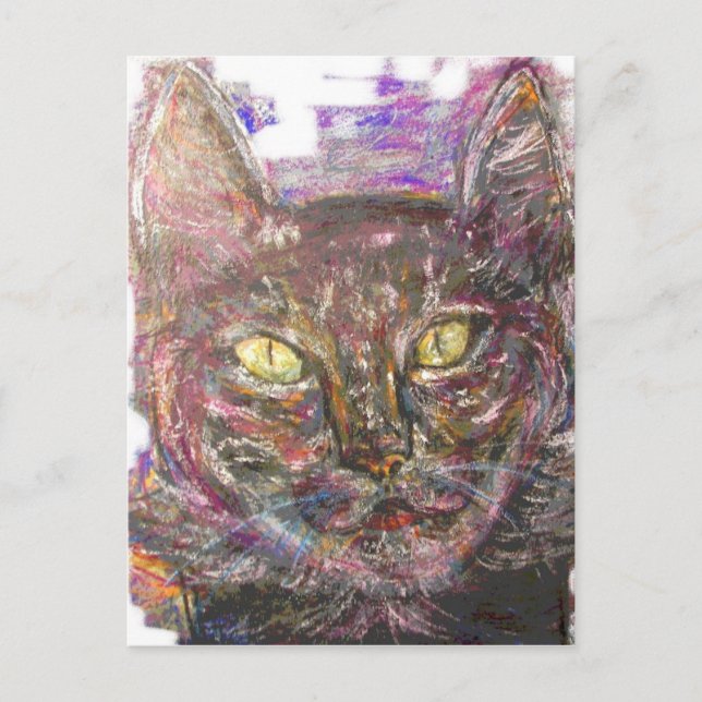 colourful greek cat postcard (Front)