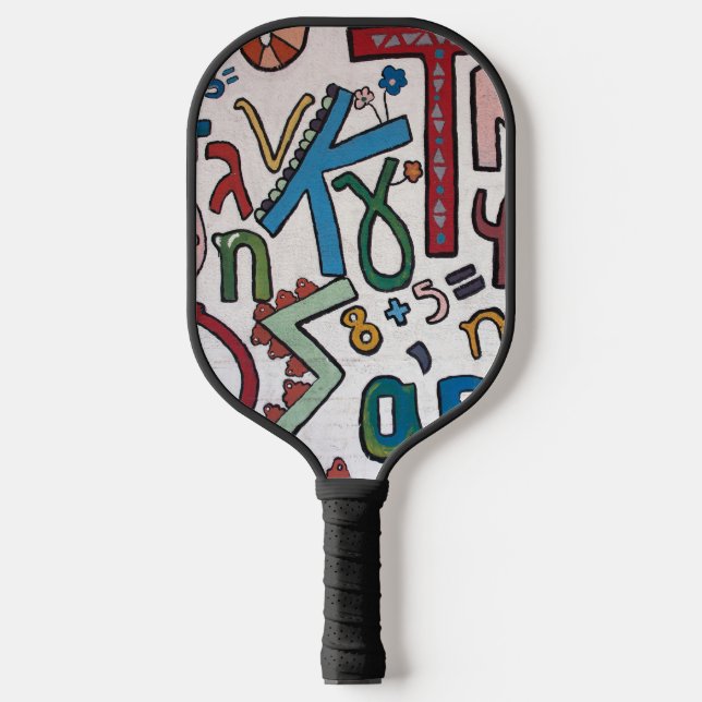 Colourful Greek Letter Pickleball Paddle (Front)