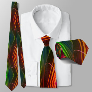 Colourful Green and Red Modern Abstract stylish Tie