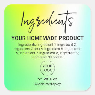 Colourful Green And Yellow Ingredient Labels