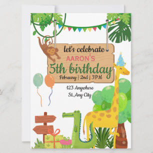 Colourful Green Birthday Party Invitation