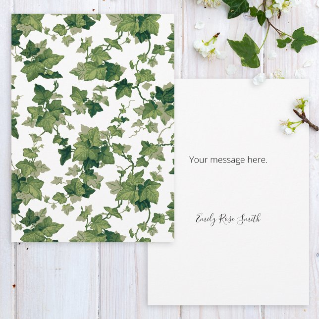 Colourful Green Climbing Ivy on White BG Card (Creator Uploaded)