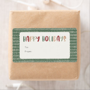 Colourful Green Happy Holidays Rectangle Gift