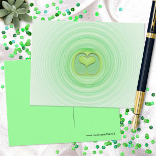 Colourful Green Heart Spiral Miss You Postcard