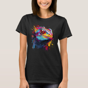 Colourful Green Iguana Lizard Animal Lover Splash T-Shirt