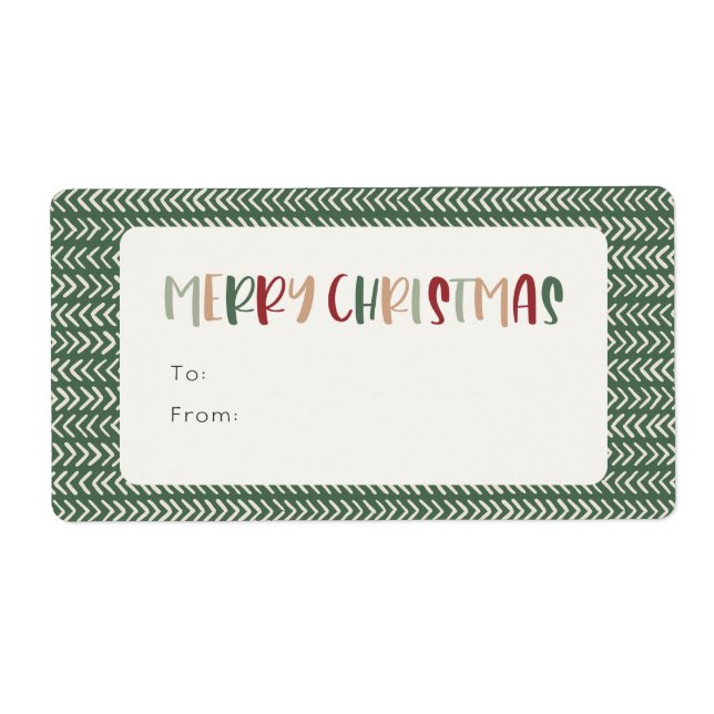 Colourful Green Merry Christmas Rectangle Gift (Front)