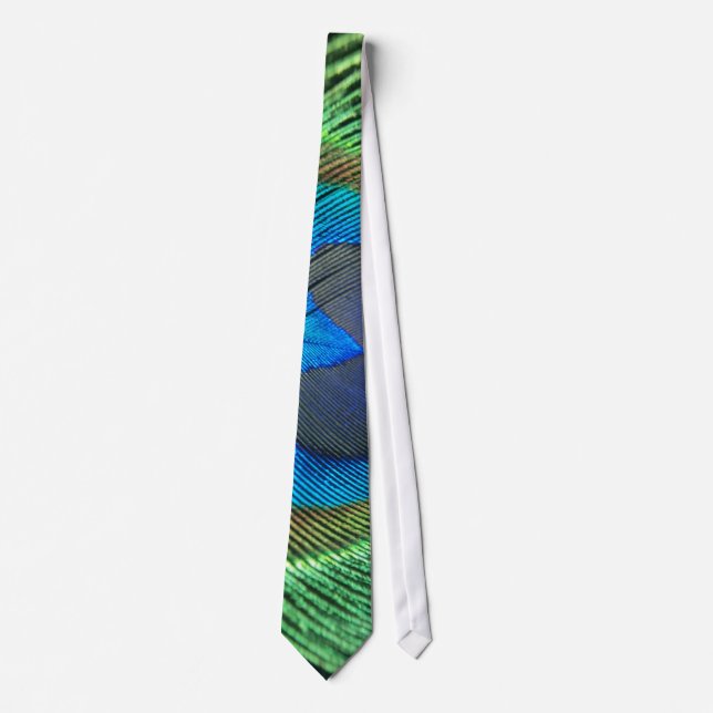 Colourful Green Peacock Tie (Front)