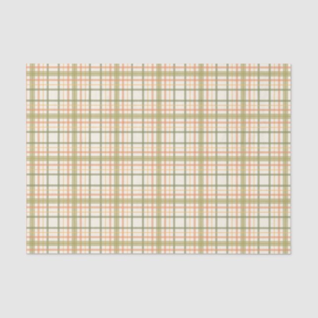Colourful Green Plaid Tissue Paper (Front)