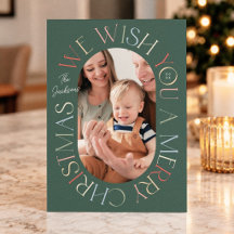 Colourful Green Retro Christmas Photo