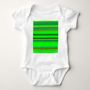 Colourful Green Stripe Customised Designer Pattern Baby Bodysuit