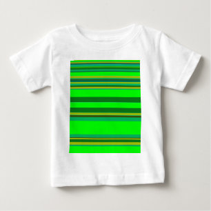 Colourful Green Stripe Customised Designer Pattern Baby T-Shirt