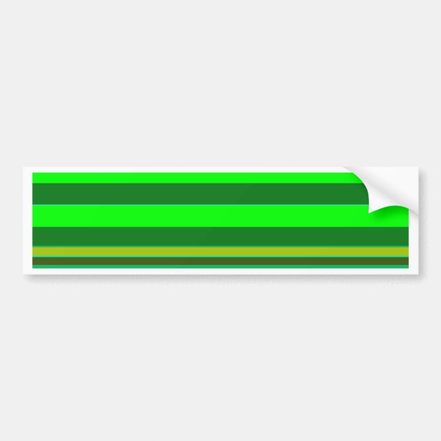 Colourful Green Stripe Customised Designer Pattern Bumper Sticker (Front)