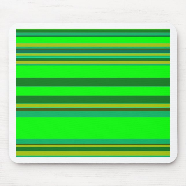 Colourful Green Stripe Customised Designer Pattern Mouse Pad (Front)