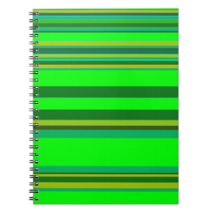 Colourful Green Stripe Customised Designer Pattern Notebook