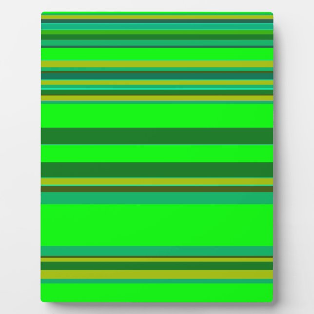 Colourful Green Stripe Customised Designer Pattern Plaque (Front)