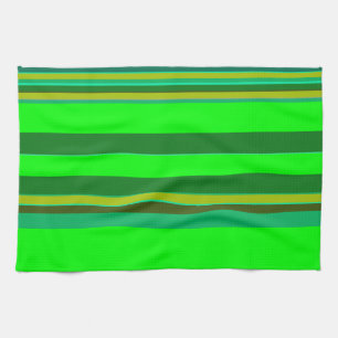 Colourful Green Stripe Customised Designer Pattern Tea Towel