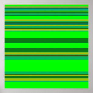 Colourful Green Stripe Pattern Customised Designer Poster