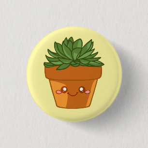 Colourful Green Succulent Planter Centerpiece 3 Cm Round Badge
