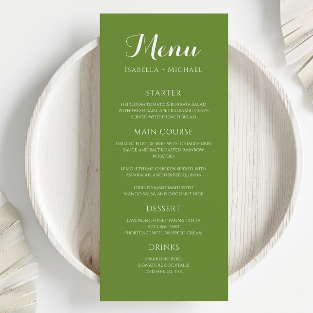 Colourful Green Wedding Menu (Creator Uploaded)