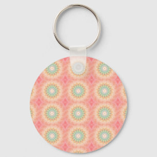 Colourful Green Yellow and Orange Geometric Mandal Key Ring