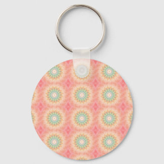 Colourful Green Yellow and Orange Geometric Mandal Key Ring