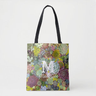 Colourful Greenery Succulents Tote Bag