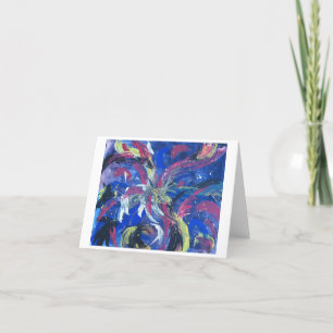 Colourful greeting card in blue!