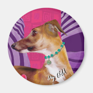 Colourful Greyhound, Art Deco Magnet