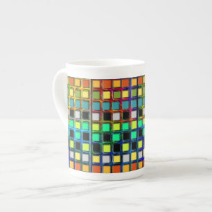 Colourful Grid-Tiled by Shirley Taylor Bone China Mug