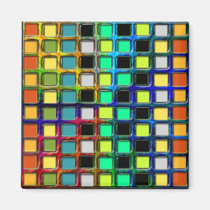 Colourful Grid-Tiled by Shirley Taylor Magnet