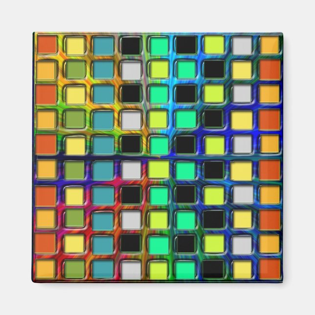Colourful Grid-Tiled by Shirley Taylor Magnet (Front)