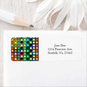 Colourful Grid-Tiled by Shirley Taylor Return Address Label
